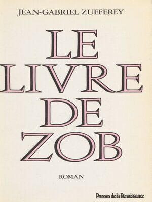 cover image of Le Livre de Zob
